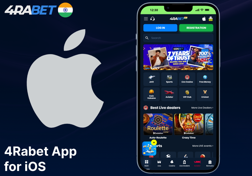 4Rabet mobile app for iOS available in India